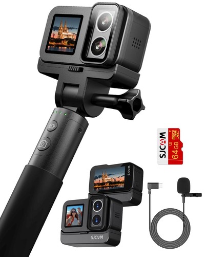 Action cam doppio obiettivo - doppio,