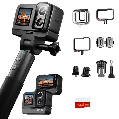Action cam doppio obiettivo - 4k,